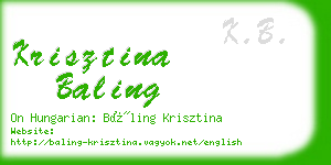 krisztina baling business card